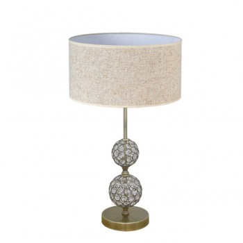 Distribuidor - Lâmpadas Diversas | Sobre Mesas Decoração | SOBREMESA BEATIA1XE27 CUERO PANTALLA BEIS 35D Ref: 195271014